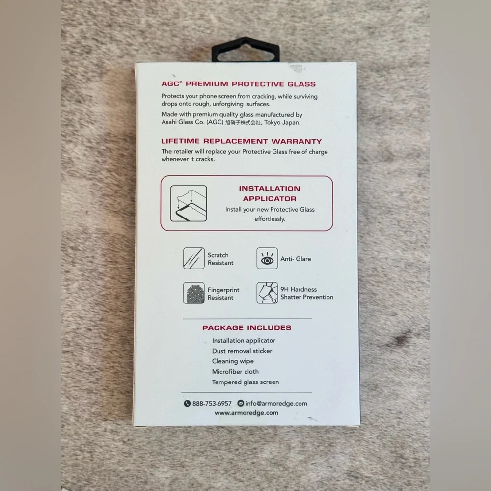 ARMOR EDGE Protective Glass Screen Protector for iPhone X - NWT